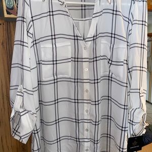Fortune + ivy sheer long sleeve shirt